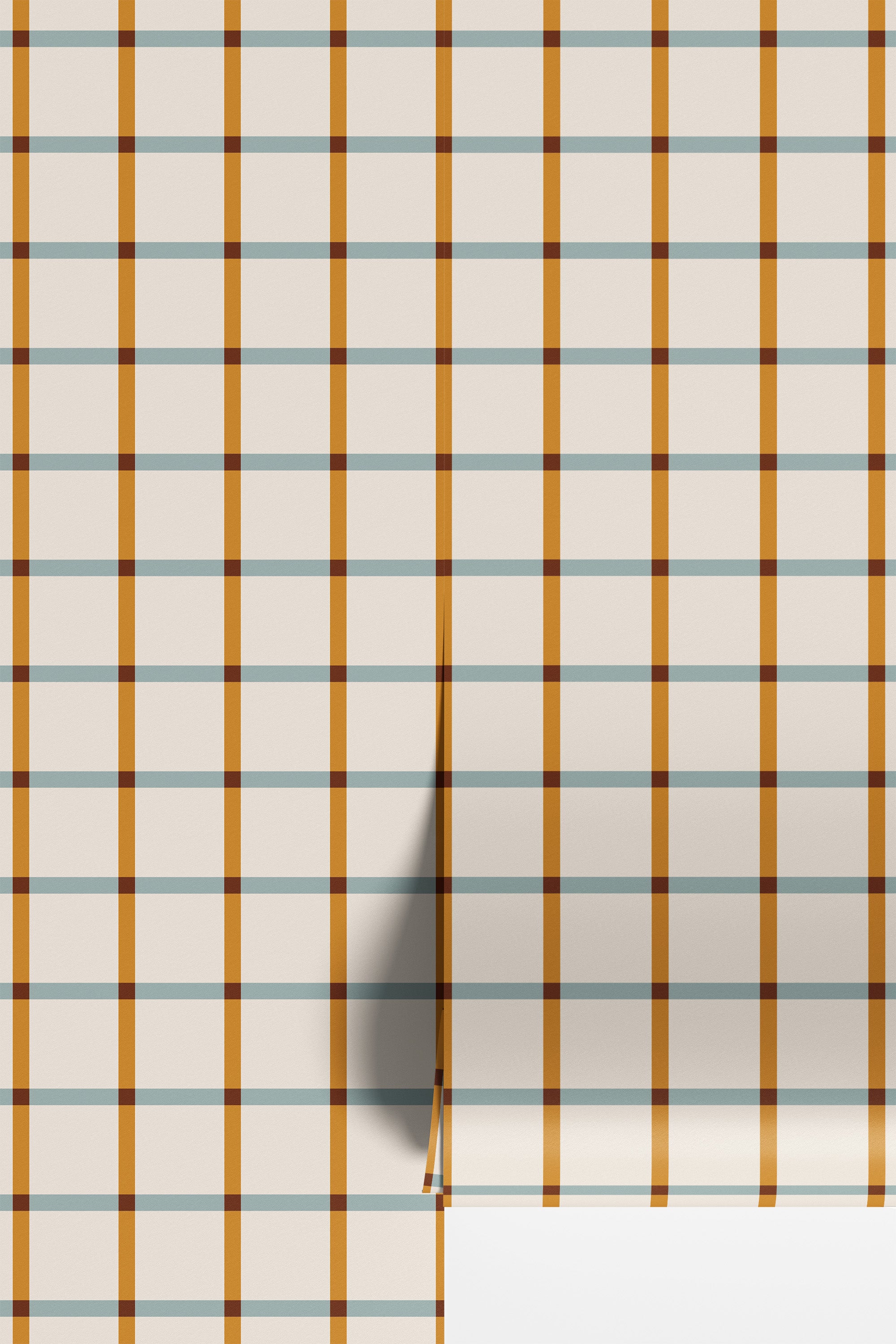 Windowpane Wallpaper - Gold + Blue