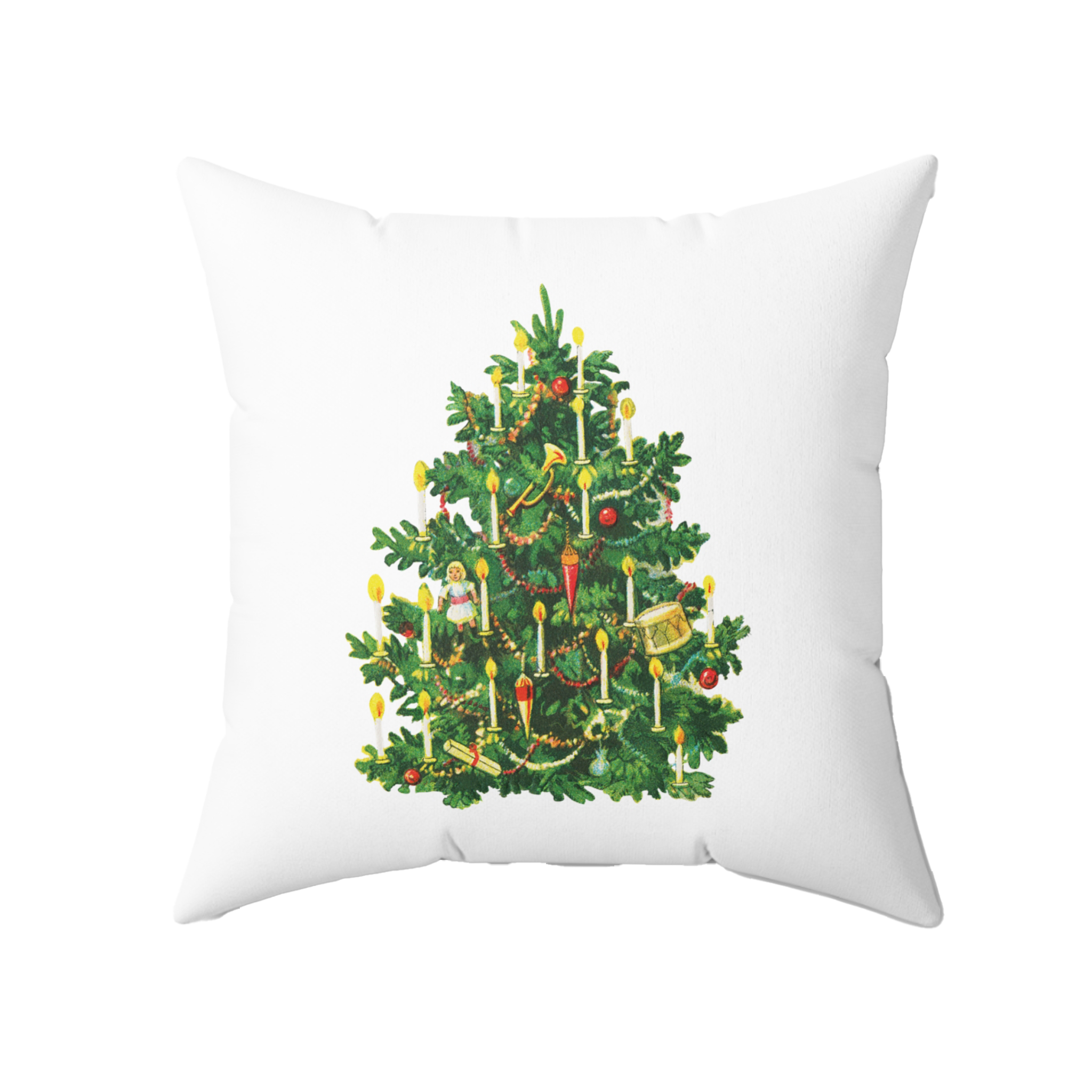Vintage Christmas Tree Reversible Pillow