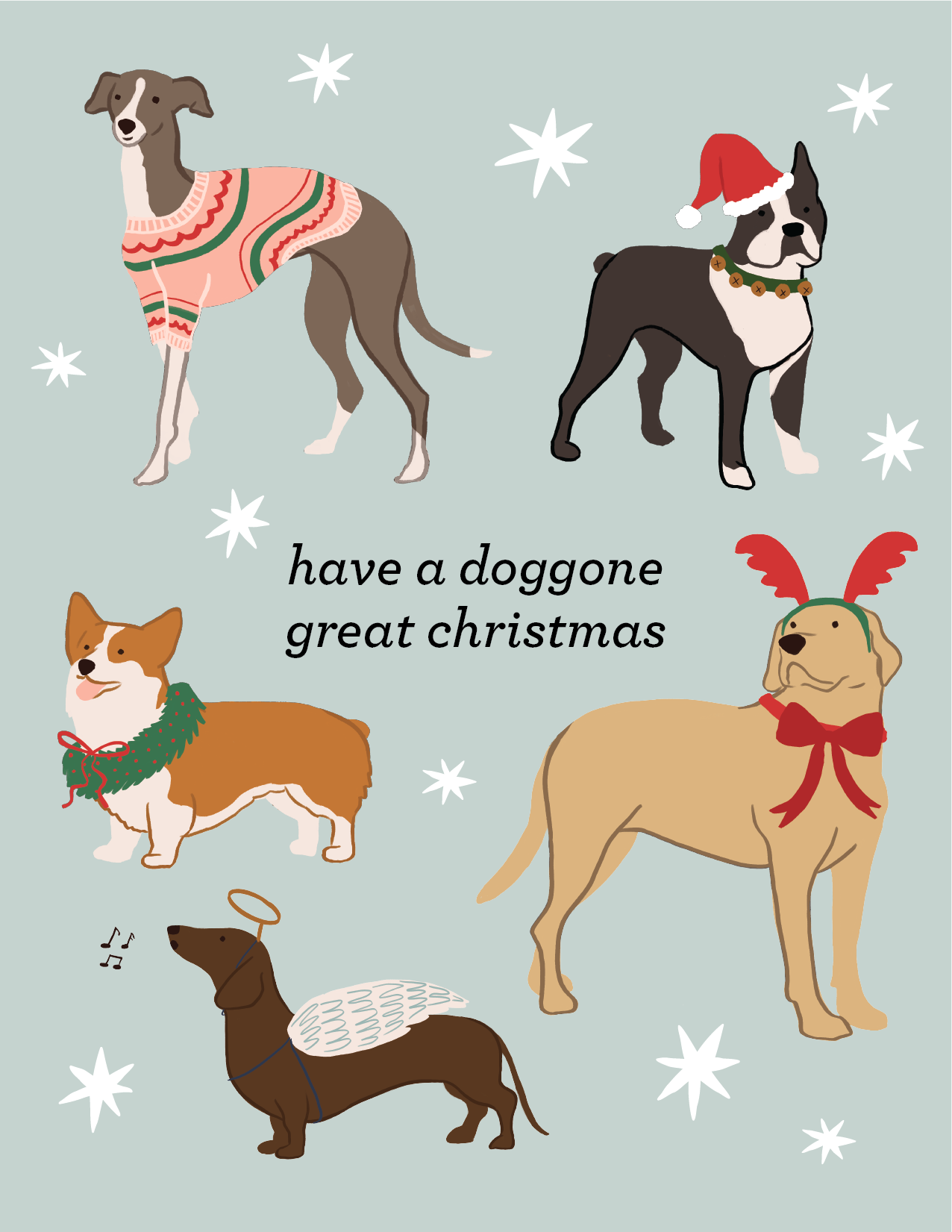 Christmas Dogs Holiday Card