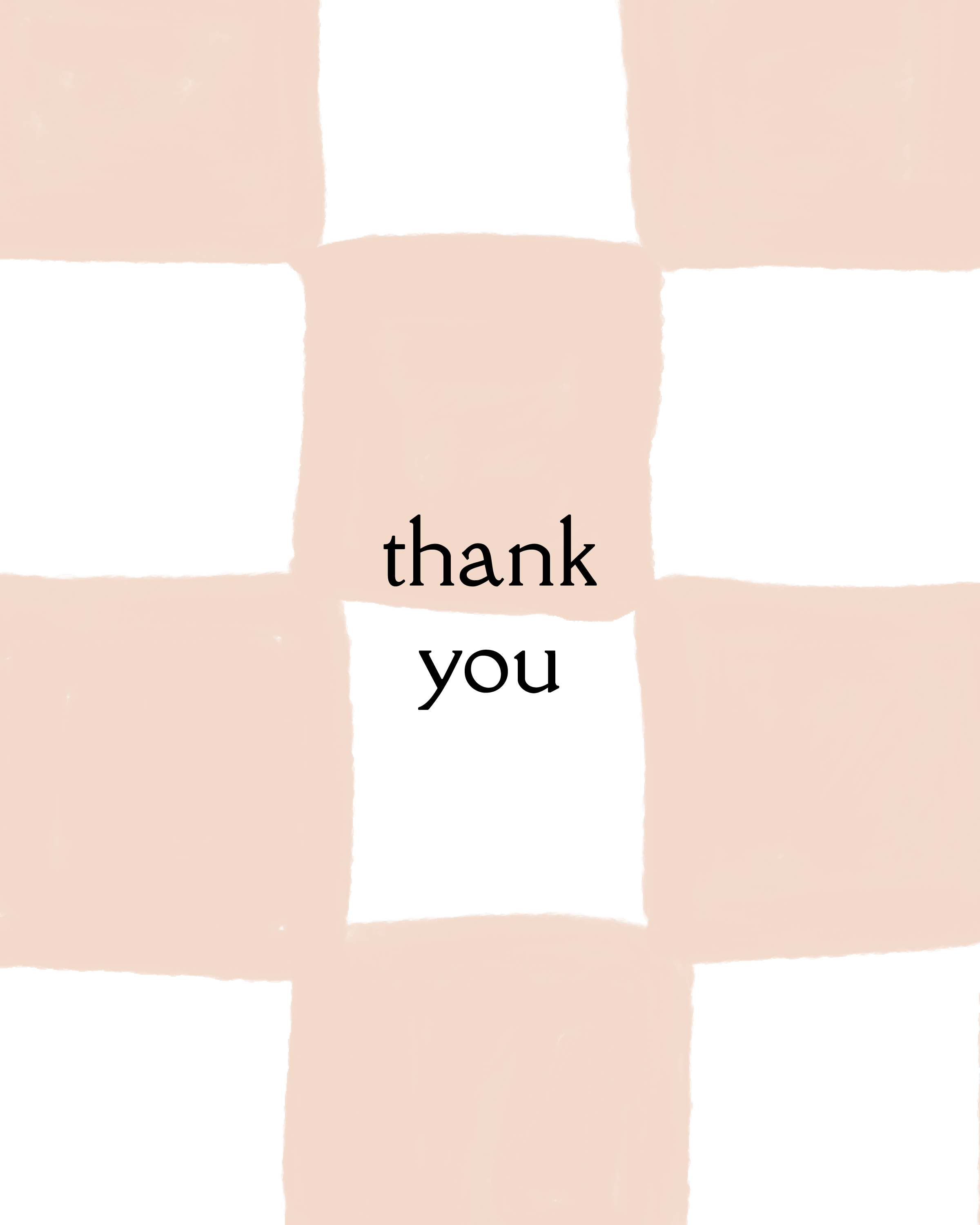 Pink Checkerboard Thank You Card