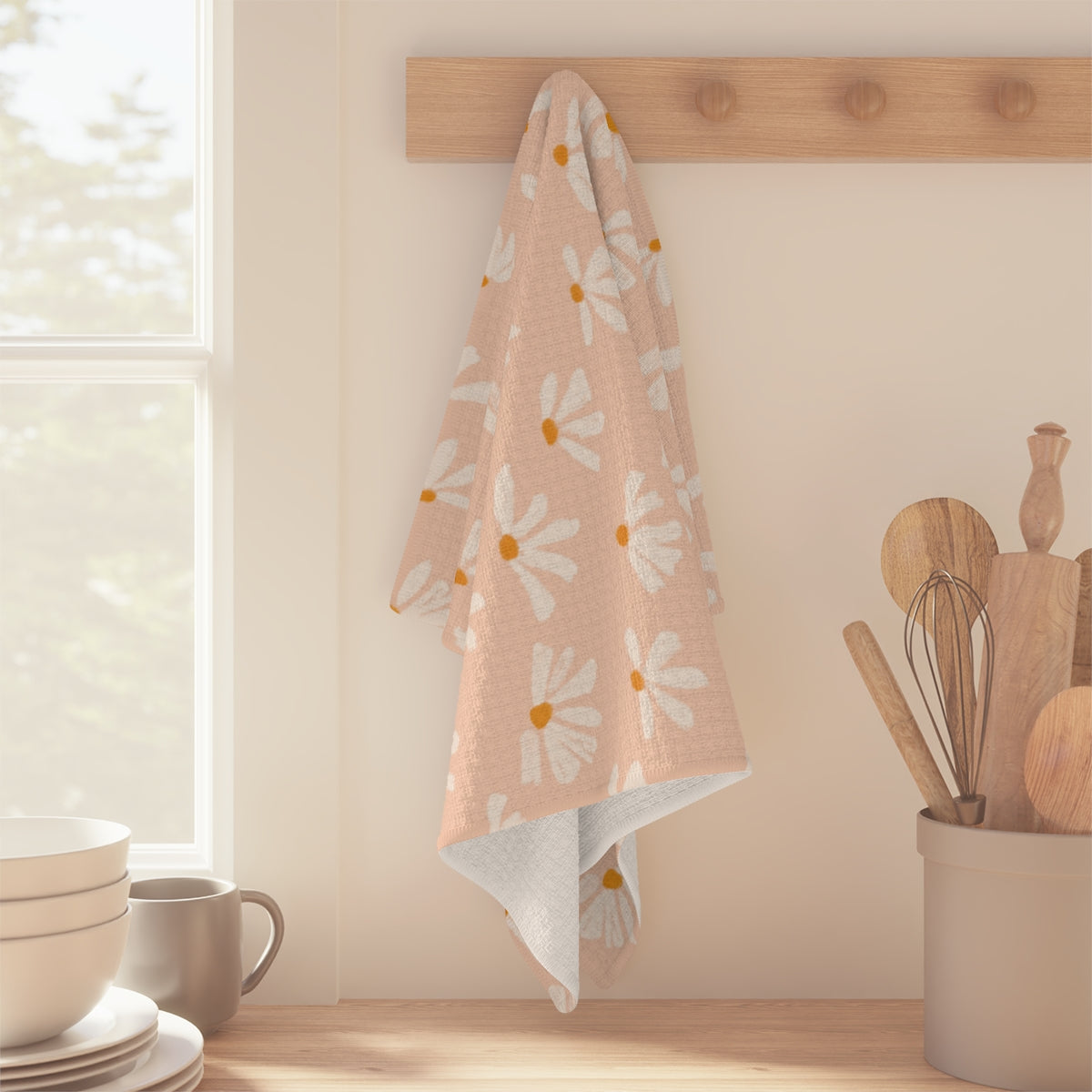 Pink Daisy Tea Towel