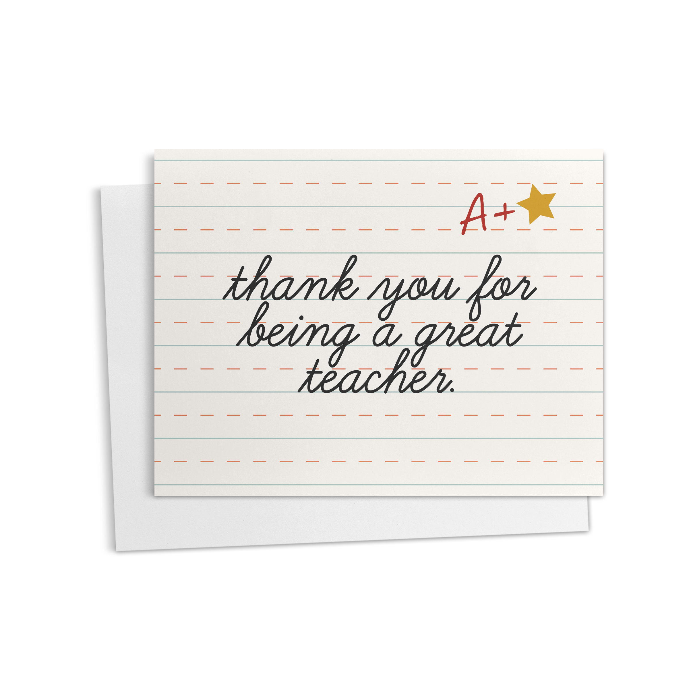 Cursive Teacher Thank You Card