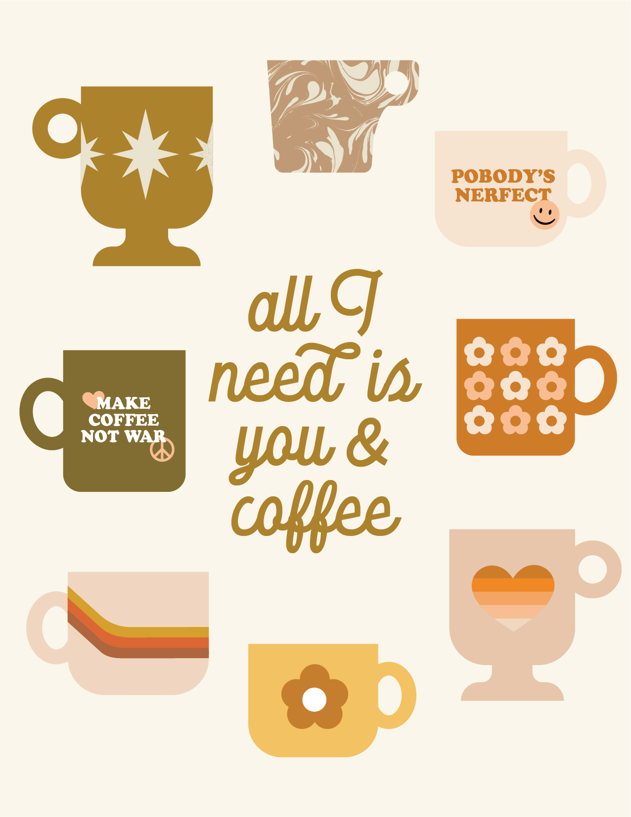 You & Coffee Greeting Card