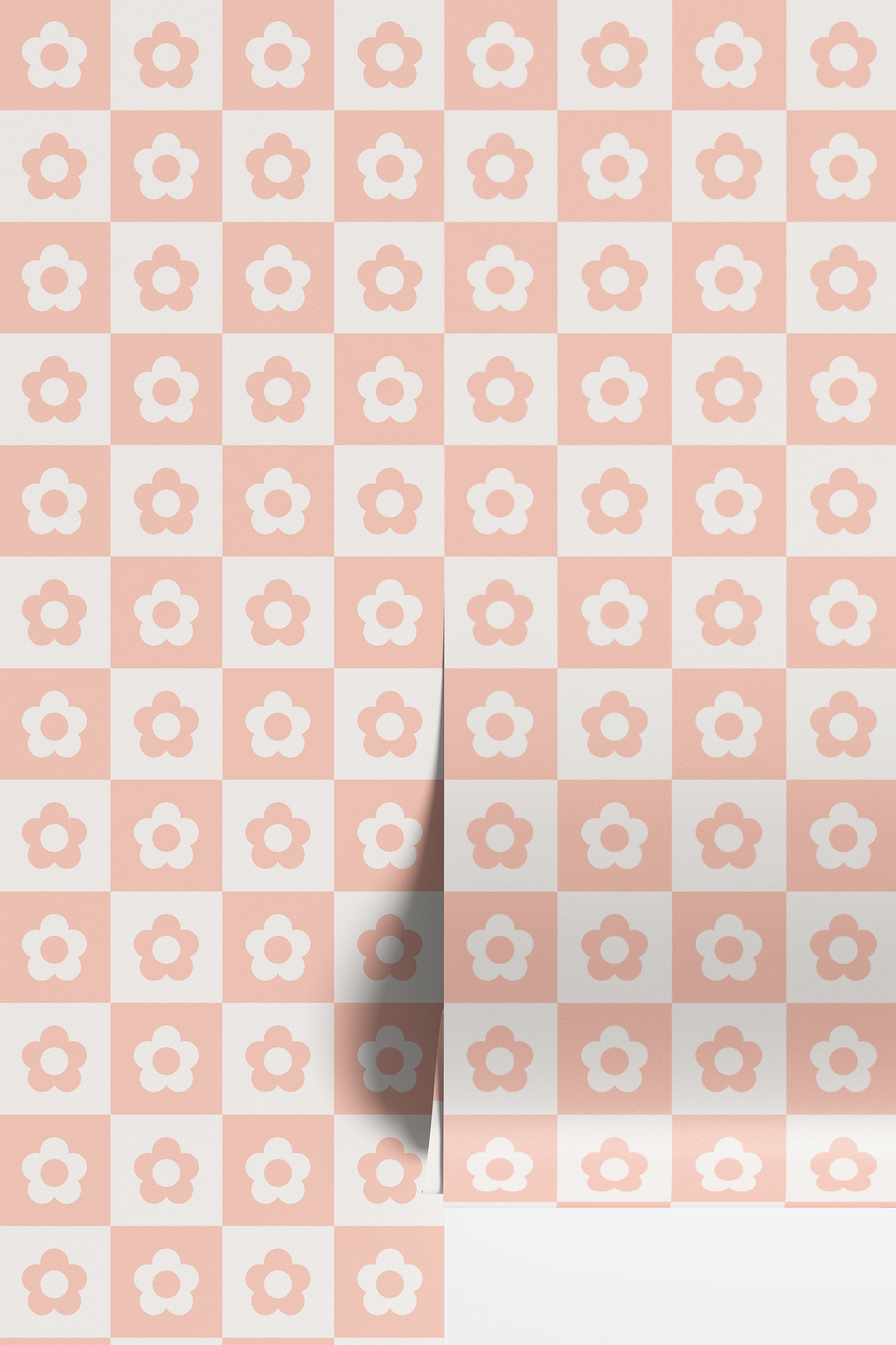 Daisy Check Wallpaper - Pink