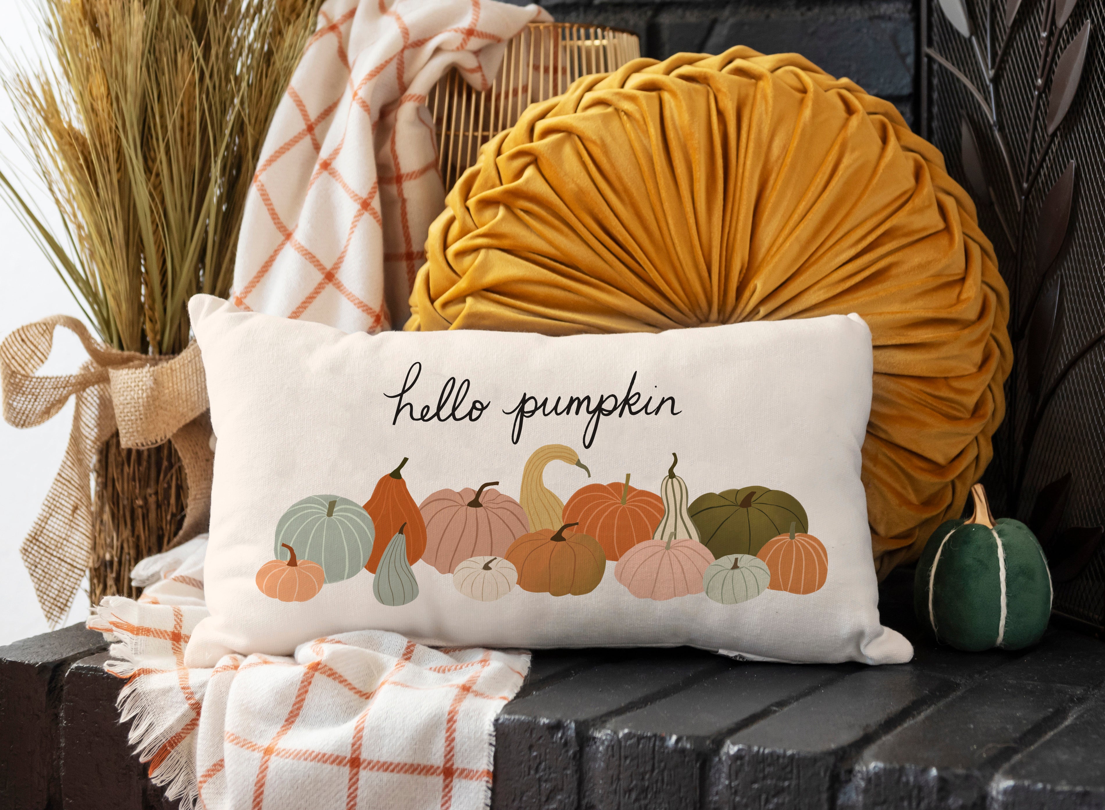 Hello Pumpkin Lumbar Pillow