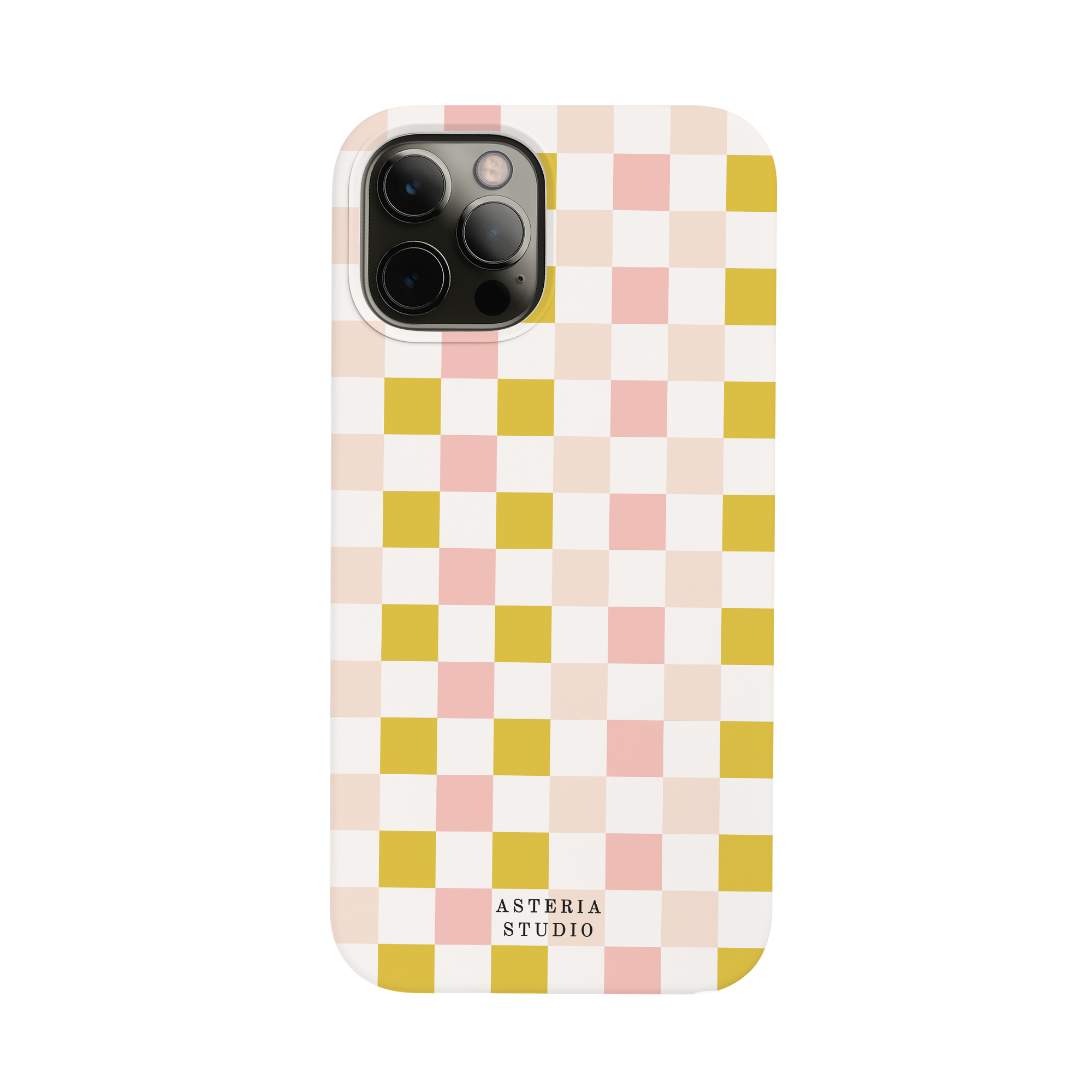 Phone Case in Pink Check