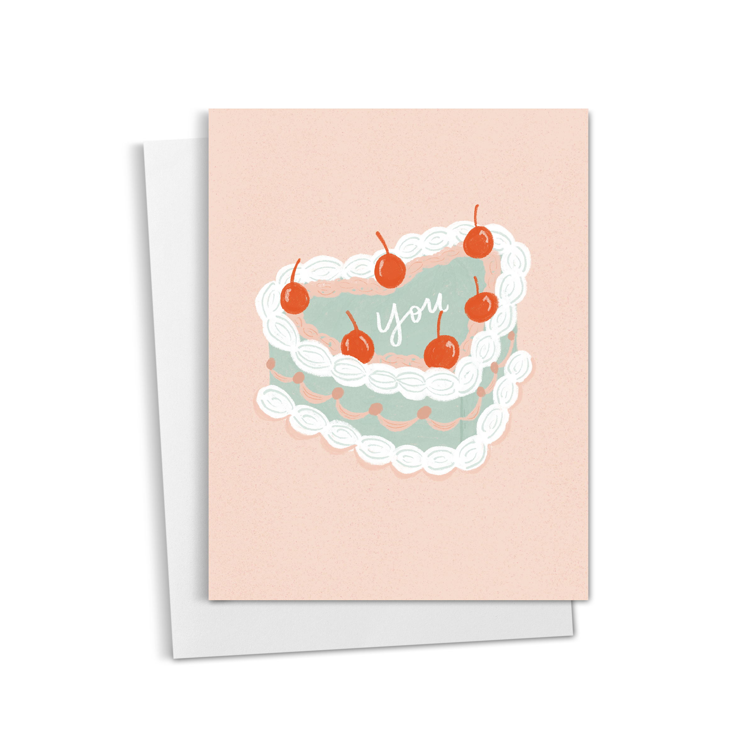 Retro Heart Cake Card
