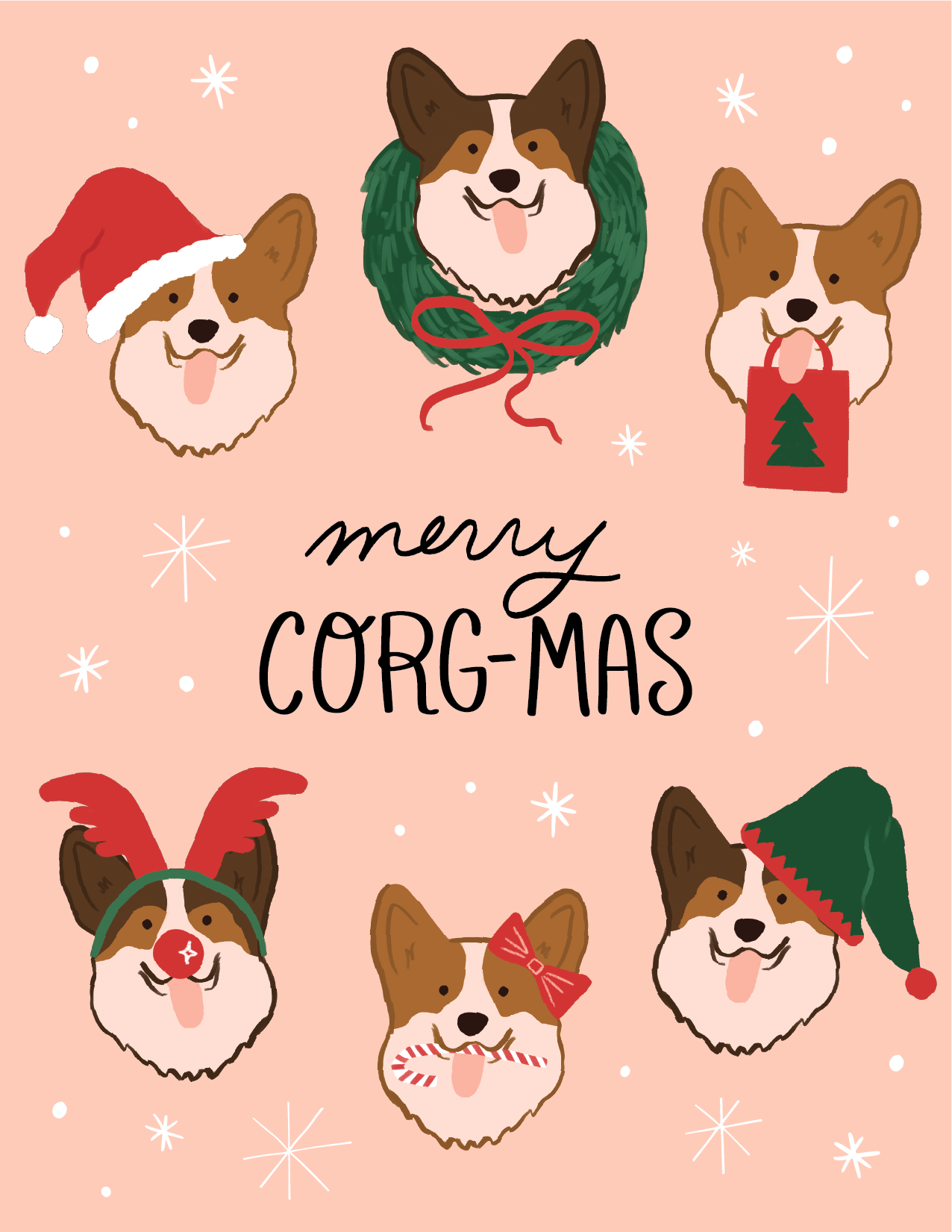 Merry Corg-Mas Holiday Card