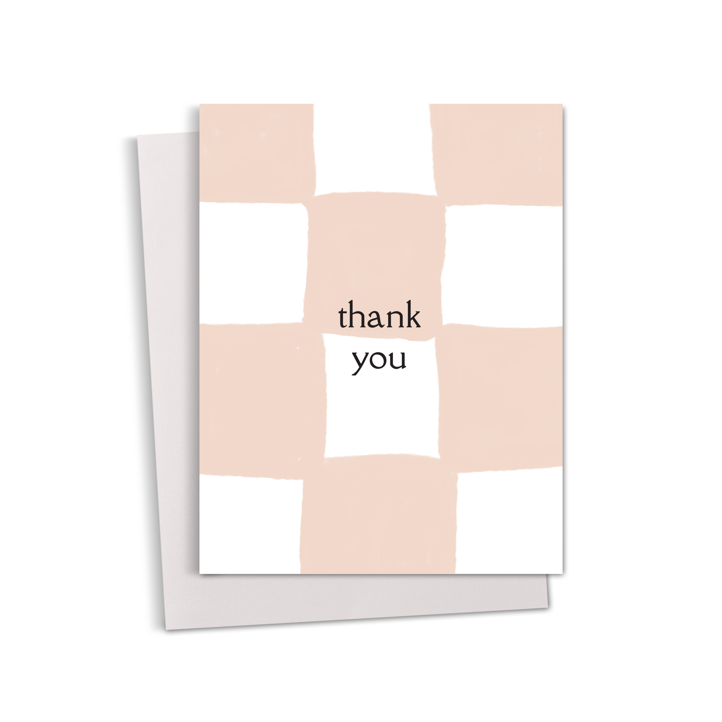 Pink Checkerboard Thank You Card